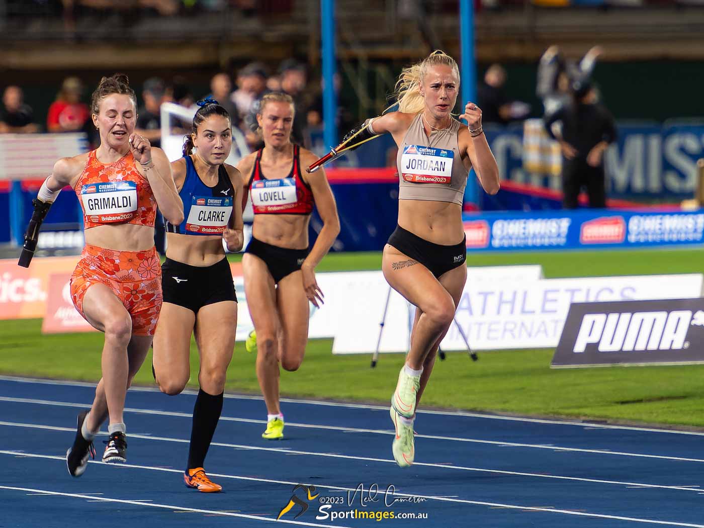 Anna Grimaldi, Rhiannon Clarke, Mali Lovell, Alissa Jordaan, Women's Para Athleticss 100m